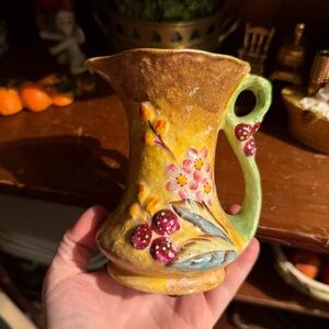 Antique Handpainted Pitcher with Handle